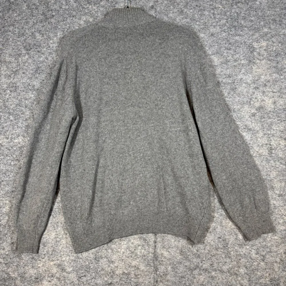 Lorenzo Magni Men's Gray Wool Zip Cardigan Sweater Jacket Made in Italy Size L